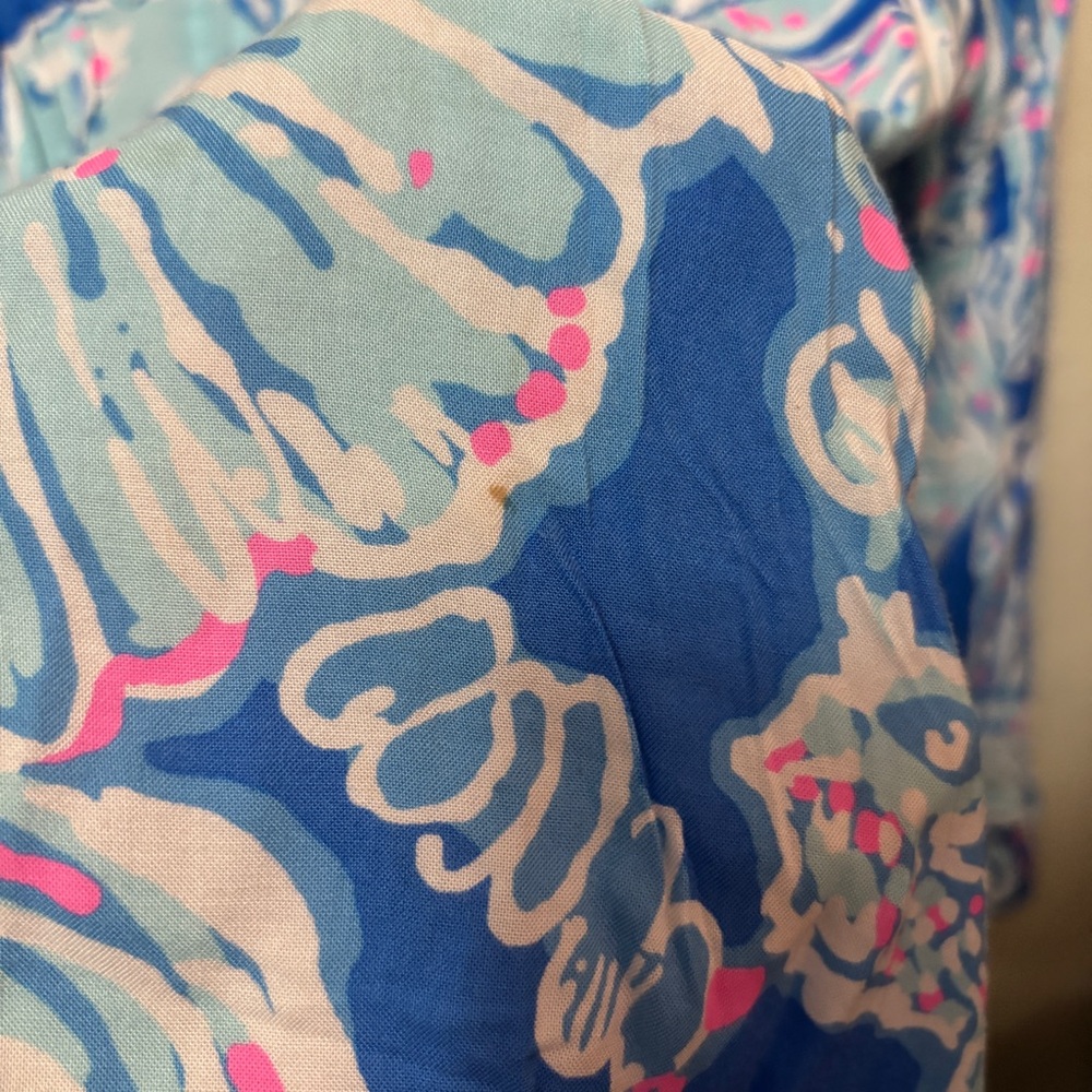 Lilly Pulitzer Sarasota Tunic Top Bay Blue Into the Deep Long Sleeve Top Medium - Picture 4 of 12